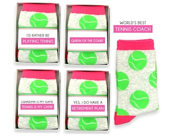 Calcetines de tenis, regalos para mujeres, niñas, premio de torneo de tenis, reina de la cancha, partido de tenis, entrenador de tenis, regalo de agradecimiento para instructor