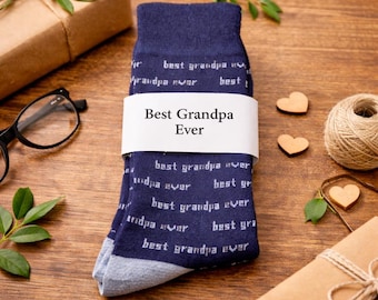 Best Grandpa Ever Socks, Fathers Day Gift for Grandpa, Grandpa Birthday Gift, Mens Crew Socks, Casual Dress Socks, Grandpa Christmas Gift