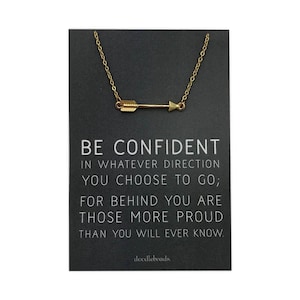 Graduation Gift, Gold or Silver Arrow necklace, carded gift Be confident in whatever direction you go, proud of you gift, college student