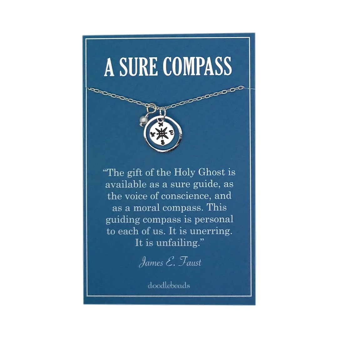 Gold or Silver Compass Necklace, Moral Compass, Religious Graduation