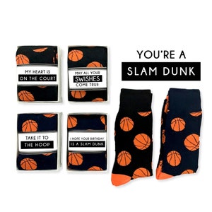 Cadeaux de basket-ball pour hommes, chaussettes de basket-ball imprimées géniales pour hommes, enveloppement de chaussettes, cadeau d'anniversaire pour amateur de sport pour lui, cadeau amusant pour la fête des pères