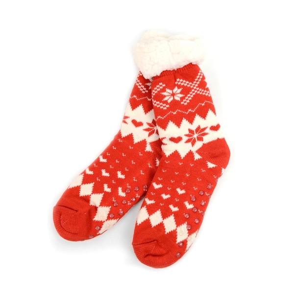 Warm Slipper Socks for Wife, Winter Woolen Socks, Non Slip, Sherpa Fleece Lined Socks, Slipper Socks with Grippers, for Women, Birthday Gift