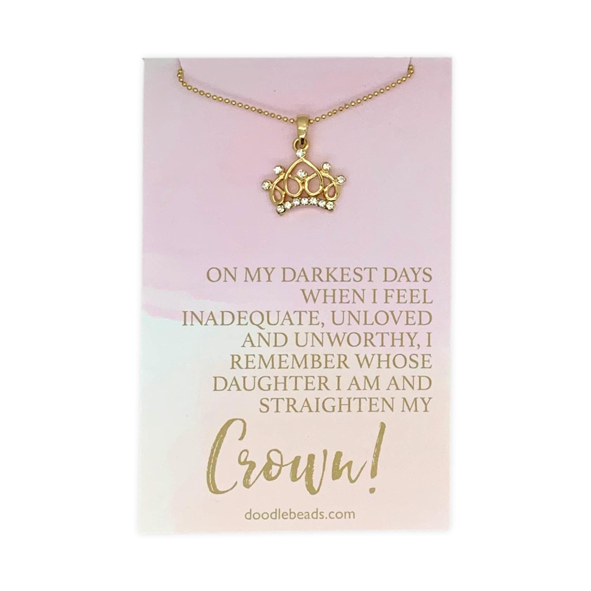 Gift for Girlfriend Gifts Luxe Crown Necklace Girlfriend Birthday Gifts from Boyfriend Valentine's Day Necklace Encouragement Gifts for Girlfriend