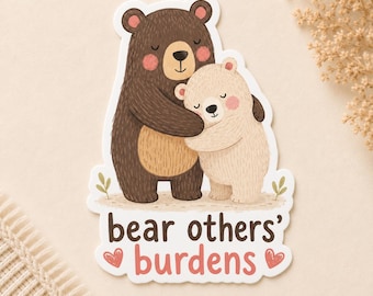 Bear One Another’s Burdens Water Bottle Sticker, LDS Baptism Covenant Gift, Waterproof Vinyl Decal