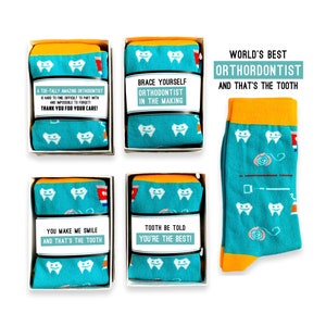 World&#39;s Best Orthodontist Gifts, Brace Yourself, Dental School, Graduation, Thank you, Funny Novelty Teeth Socks for Men or Women, Birthday