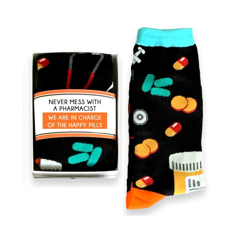 Funny Pharmacy Gifts Pharmacist Doctor Socks & Sock Wrap Etsy