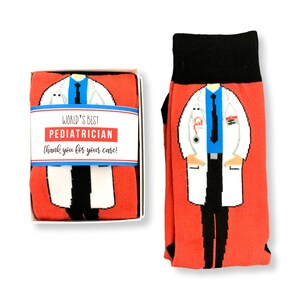Pediatrician Gifts, Doctor Gifts, Pediatrician Socks for him, Mens Doctor Socks, Doctor Thank you Gift, Worlds Best Pediatrician, Gift Box