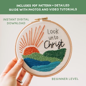2025 LDS Youth Theme Look Unto Christ Embroidery pdf Pattern | Perfect for YW Girls Camp Craft, Young Women Activity | DIY Beginner Level