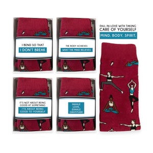 Yoga Socken, Yoga Socken, Namaste Geschenk, Meditation Geschenke, für Frauen, Yoga Socken mit Zitaten, ich biege, so dass ich nicht breche, Geist Körper Geist