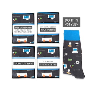 Web-Entwickler-Geschenk, Computer-Themensocken für Websitedesigner, Schöpfer, Ersteller, Programmierer, Coder, Code zum Erstellen, Wertschätzung, Geburtstag