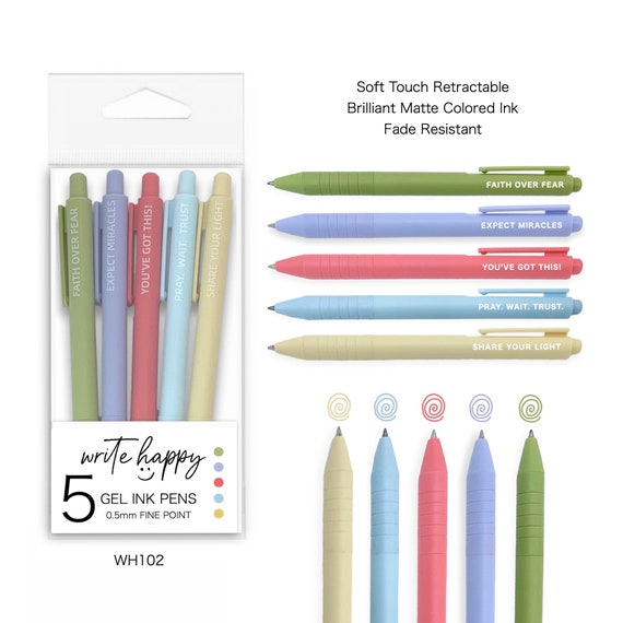Fun Colorful Gel Pen Sets With Inspirational Quotes, Christian