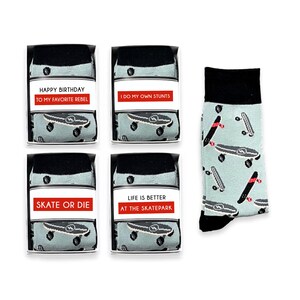 Skateboard Skateboarding Skater Socks for Him, Men, Women, Boyfriend, Skateboarder Birthday Gift, Skate or Die, SK8, Skater Socks in a Box