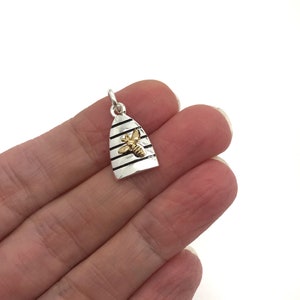 Beehive charm,  gold & Silver bee and beehive charm, Deseret Charm, State Symbol of Utah, symbol of industry,  Beehive Pendant, Bee Jewelry