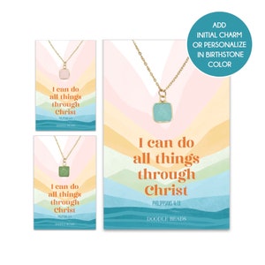 I can do all things through Christ Necklace, LDS Youth Theme, YW Theme, Birthday Gifts, Personalized, Birthstone Necklace, Young Women Gifts