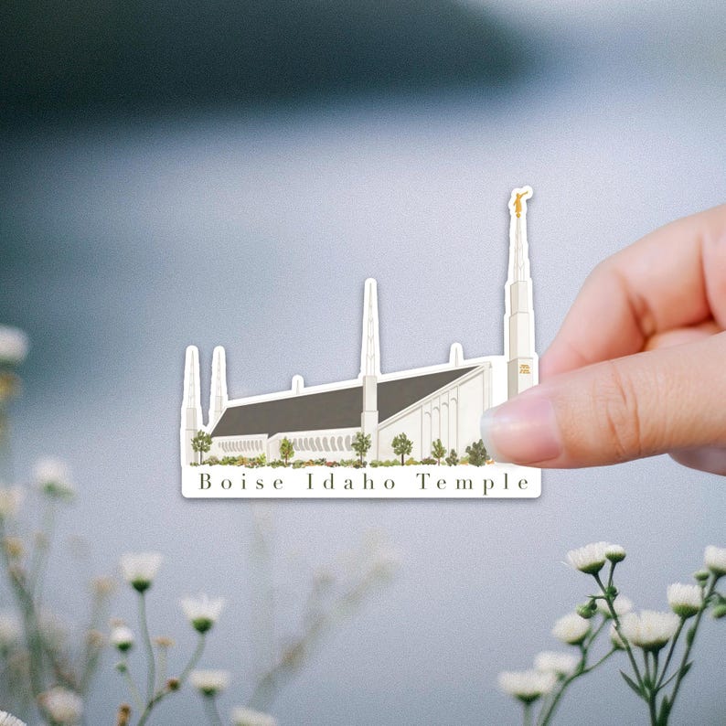 Boise Idaho LDS Temple Sticker, Latter Day Temples Watercolor Art ...