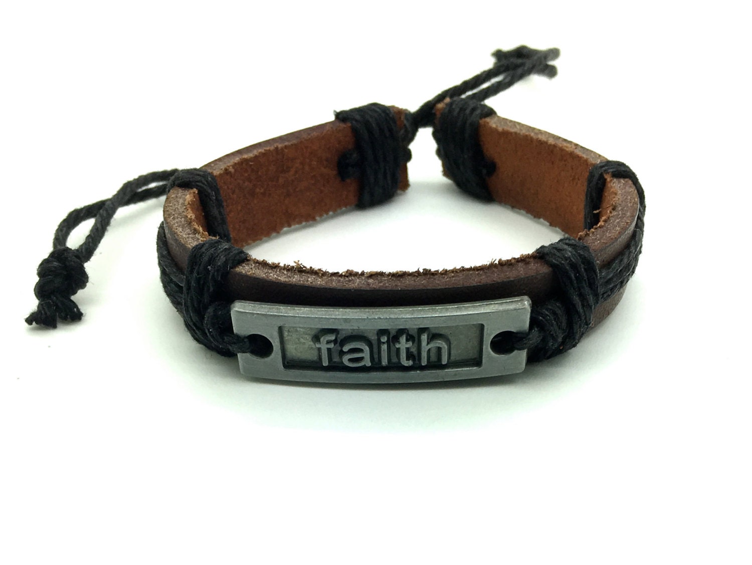 faith leather bracelet