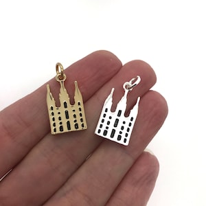 silver or gold LDS temple charm, salt lake temple, mormon temples, three sizes to choose, LDS charms for bracelets or necklaces, LDS gifts