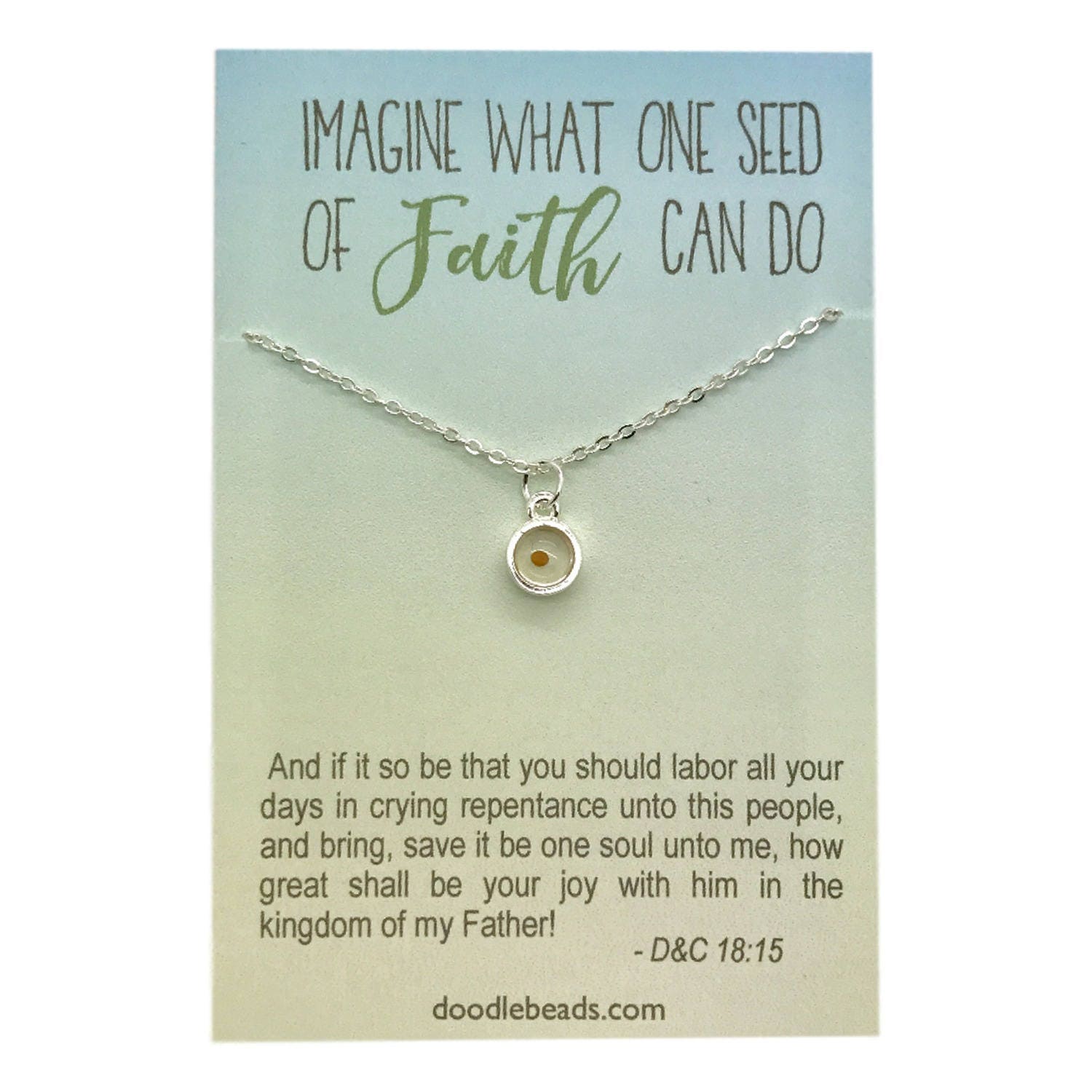 Mustard Seed Necklace faith necklace quote necklace LDS Etsy
