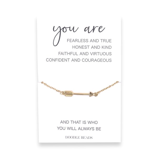 BESTSELLER You Are Fearless and True Arrow Necklace, Affirmation Necklace, Encouragement Gift for Her, Motivational Self Confidence Gift