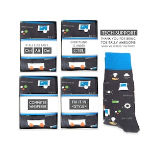 Tech Support Gifts, IT Technician, Funny Computer Tech Socks, Helpdesk Support Gift, IT Staff Coworker Gift Ideas, Everything is under CTRL