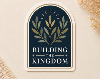 LDS Missionary Sticker, Building the Kingdom Christian Water Bottle Decal, Waterproof Vinyl