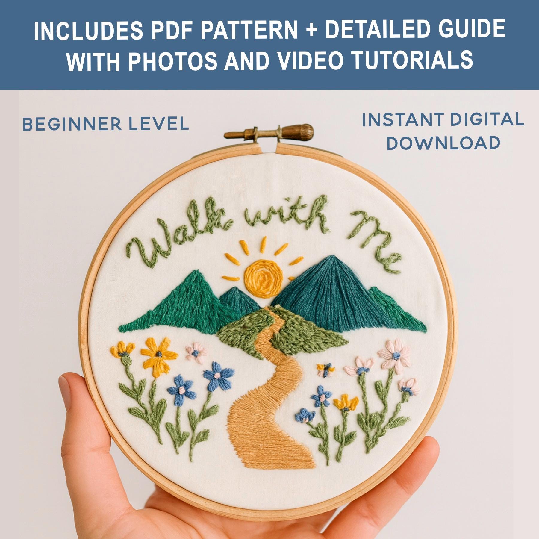 2026 Walk With Me Embroidery Pattern, LDS Youth Theme Craft, Young 
