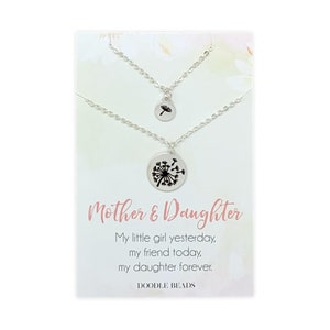 Mutter Tochter Halskette Geschenk-Set, Löwenzahn passender Mutter Tochter Schmuck, mama und ich Halskette, Muttertagsgeschenke für Mutter Tochter