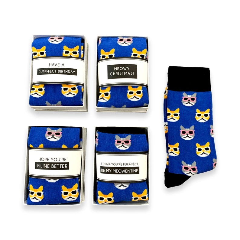 dad women Cat themed gifts for him cat lady Birthday her Novelty cat socks /& sock wrap quote Funny Cat lover Gifts for men cat mom