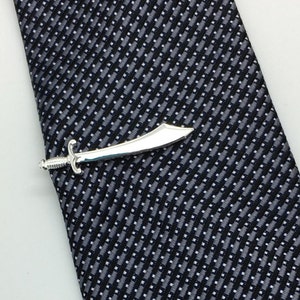 Sword tie bar, silver sword tie clip, Tie accessories, gift for men, boys tie clips,  Gift box packaging