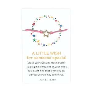 Stern, Wunscharmband für Freundin, Mädchen Freundschaftsarmband mit Stern Anhänger, verstellbares Armband, Geburtstagsgeschenk für Nichte, beste Freundin