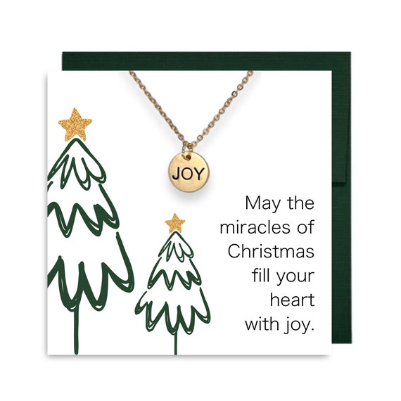 Bijoux sur le thème de Noël pour femme, collier Joie avec carte de