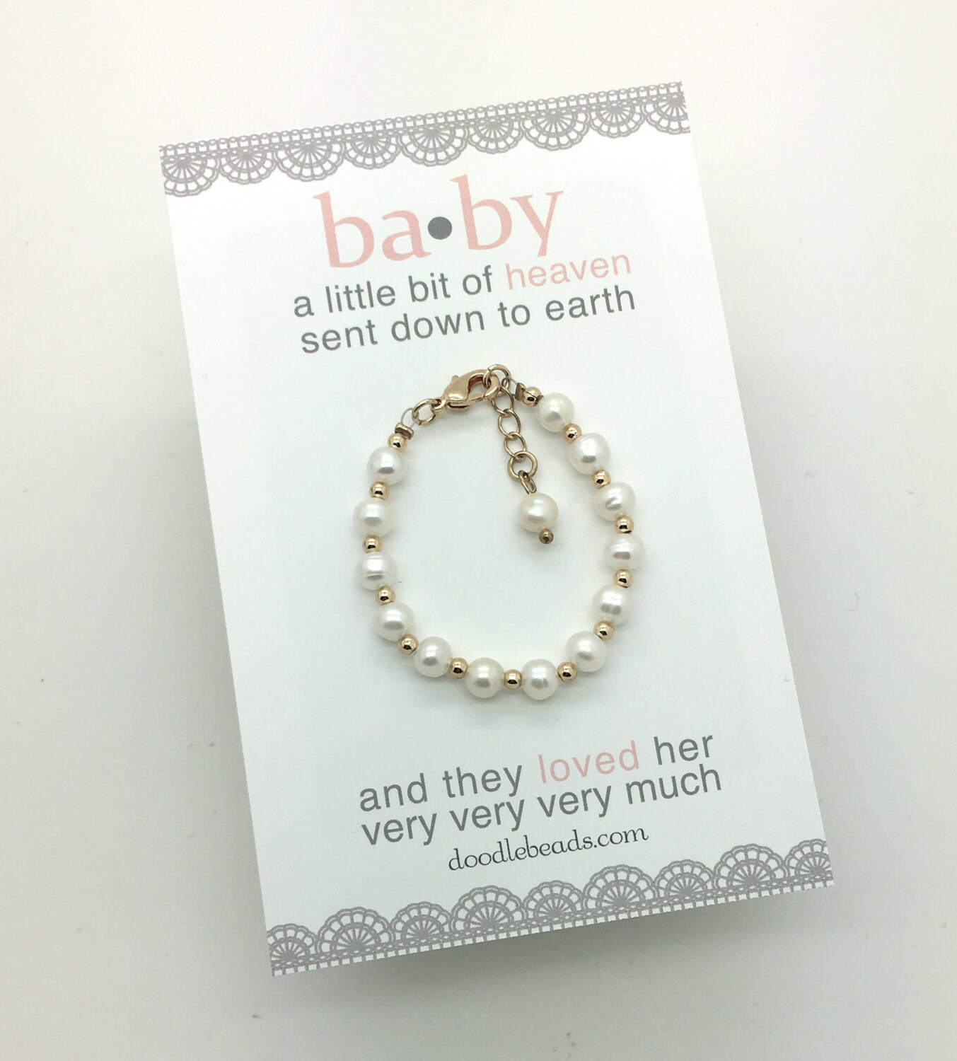 Baby Girl Bracelet newborn pearl bracelet baby blessing Etsy