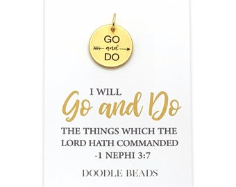 LDS, Go and Do 2020 mutual theme, Go and Do charms, Silver or Gold Go & Do bracelet charm, go and do Necklace charm, Young Women theme