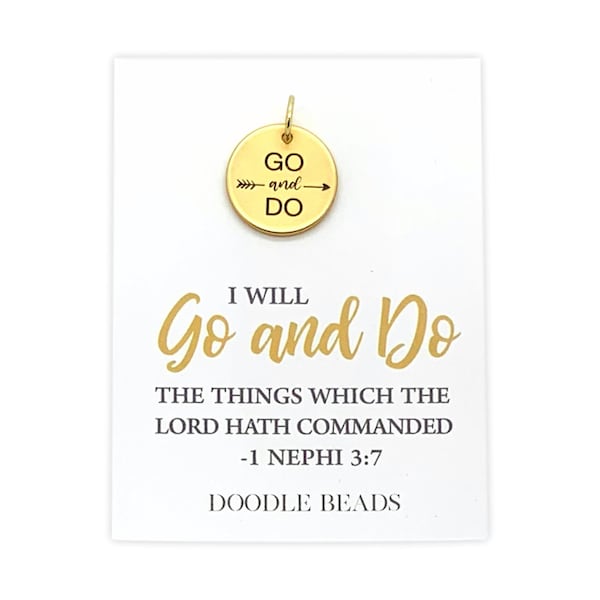 LDS, Go and Do 2020 mutual theme, Go and Do charms, Silver or Gold Go & Do bracelet charm, go and do Necklace charm, Young Women theme