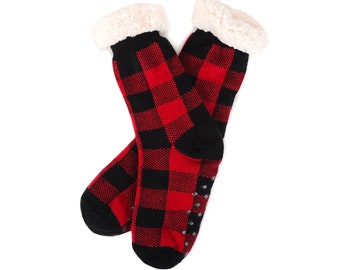 Calcetines de invierno cálidos y cómodos para esposa, calcetines de lana antideslizantes con forro polar Sherpa, calcetines con suela antideslizante, ideales como regalo de cumpleaños.