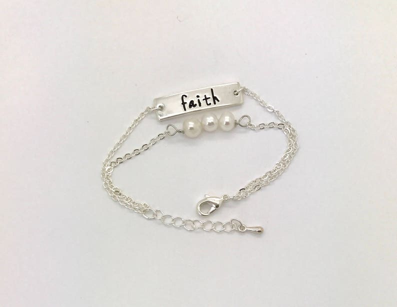 Faith Bracelet for Girls Adjustable Faith Charm Link Etsy