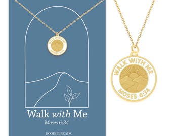 Gehen Sie mit mir 2026 YW Medaillon Halskette, LDS Jugend Thema Schmuck für junge Frauen, Schwester Missionar Geschenk, beliebter Stil Gold Emaille Anhänger