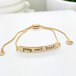 Prayer bracelet, Pray always, Trust in God, Prayer gift for women, Christian gift, spiritual gift, religious Jewelry, prayer reminder gift