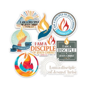 LDS 2024 Jugendthema, Ich bin ein Anhänger von Jesus Christus, Logo, Aufkleber, Wasserflaschenaufkleber, Junge Frauen, Grundschule, Missionarsgeschenke