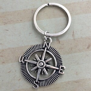 Graduation Gift, Going away to college, Compass key ring with card Be Confident in whatever direction you choose... Journey Travelers charm image 2