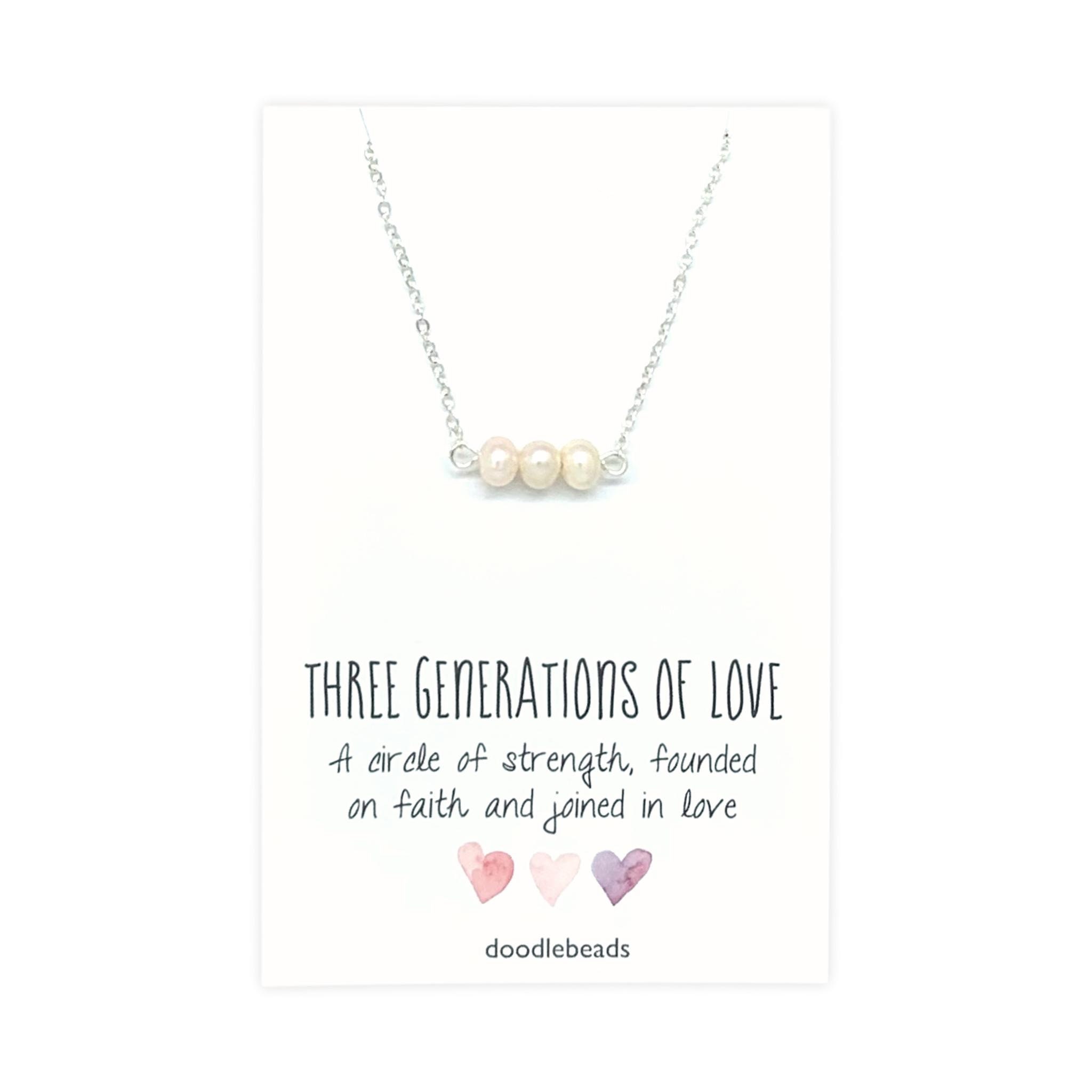 Sterling silver three generations necklace