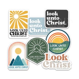 2025 LDS-jeugdthema Look Unto Christ-vinylstickers, waterdicht en verwijderbaar, waterflessen, YW-cadeaus, stickers, D&C 6:36, variatiepakket