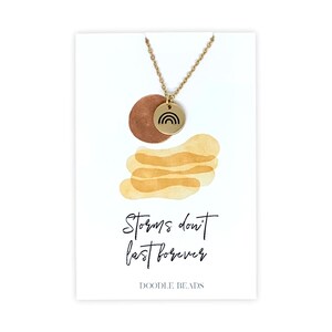 Regenboogketting, regenboogbaby, kaartcitaat, stormen duren niet eeuwig, aanmoediging, echtscheidingscadeau, voor vrouwen, verdriet, steun, moederschap