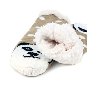 Plush Fleece Lined Sherpa Slipper Socks for Little Girls, Soft Cozy ...