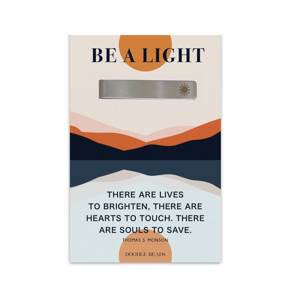 Be a Light, Sun Tie Bar, LDS Missionary Gifts, Inspirational Christian Gifts for Men, Share Your Light, Teacher Gift, Priest, Pastor Gift