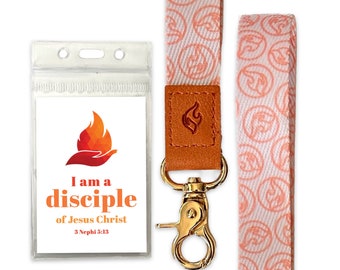 I am a Disciple of Jesus Christ 2024 LDS Youth Theme Wrist Lanyard Keyring + Temple Recommend Holder,  Young Women Birthday Christmas Gifts