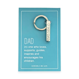 Papa Keychain Geschenk von Tochter oder Sohn | Love You Dad Schlüsselanhänger mit Definitionskarte | Vatertags Geschenk | Geburtstagsgeschenk für Papa, Sentimental