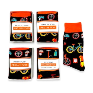 Mountainbike Geschenke für Frauen, Radsportgeschenke, Biker, Fahrradsocken & Sockenwickelkarte Wortspiel, Bikergeschenke, Fahrradzubehör, Bike Team Club