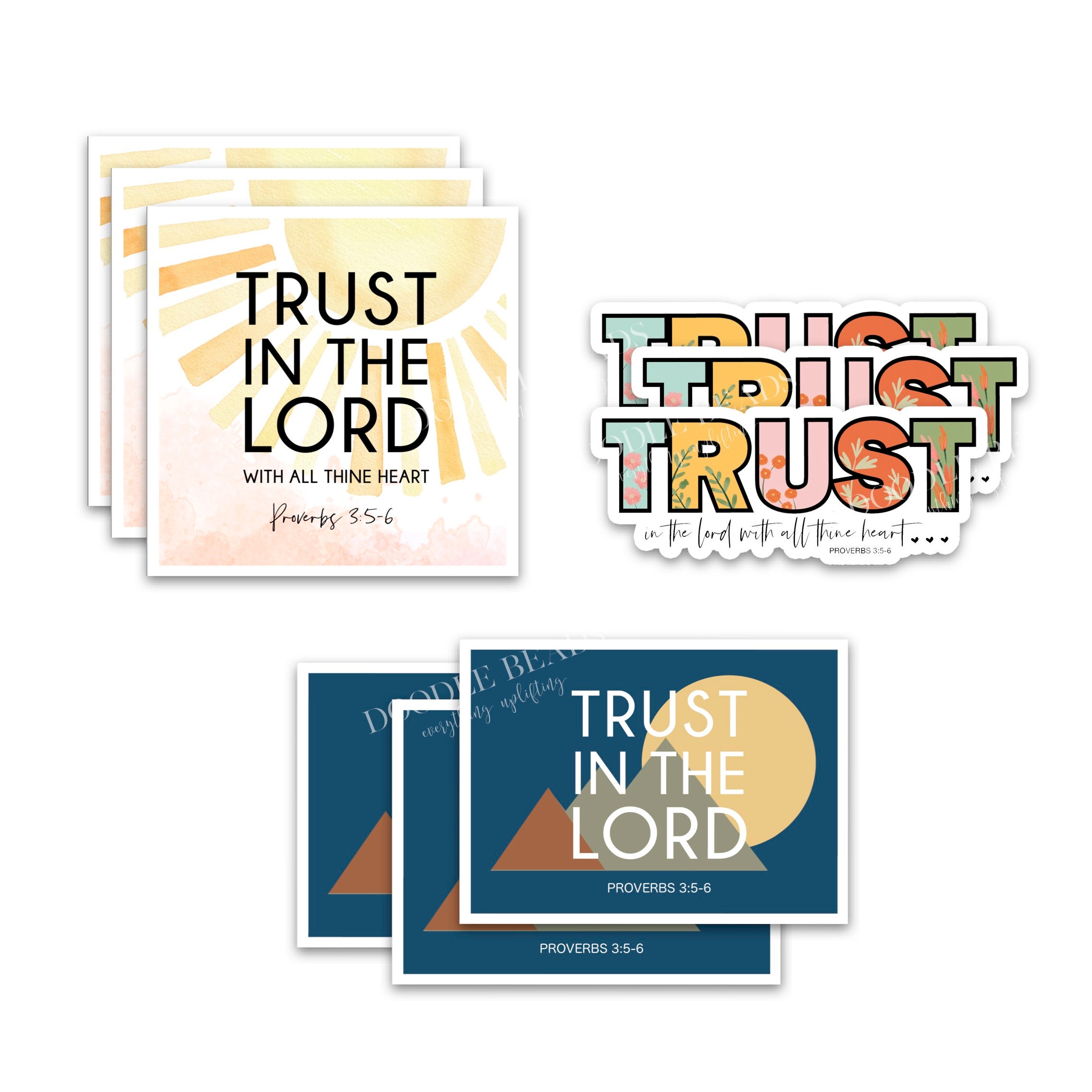 Trust in the Lord Sticker, Christian Stickers for Women, for Teen Girl,  Vinyl Mirror Decal, Journaling Sticker, Laptop, Water Bottle Sticker 