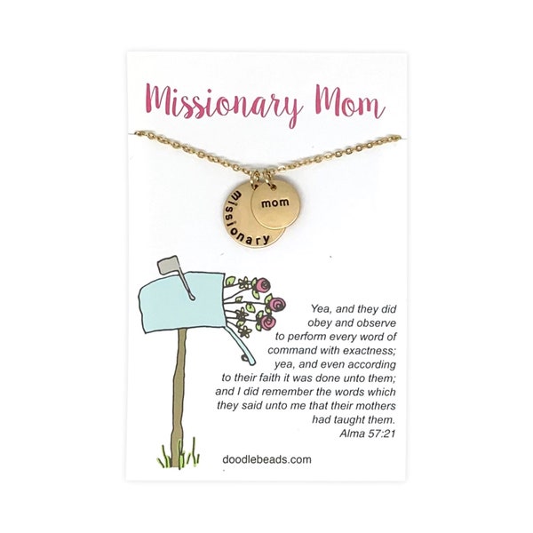 Missionary Mom Necklace with card, Missionary Mom Gift ideas, Jewelry, LDS Gifts, for Mother's day, Birthday, Mission Farewell, Christmas